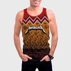 Майка-безрукавка мужская Metallica christmas ugly sweater, цвет: 3D-красный — фото 2