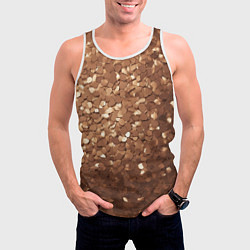 Майка-безрукавка мужская Золотые частицы, цвет: 3D-белый — фото 2