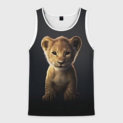Майка-безрукавка мужская Львенок Муфаса, цвет: 3D-белый