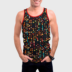 Майка-безрукавка мужская Мерцающие новогодние гирлянды, цвет: 3D-красный — фото 2