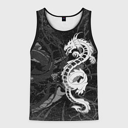 Майка-безрукавка мужская Белый трайбл дракон, цвет: 3D-черный
