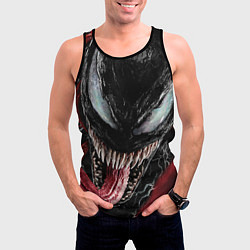 Майка-безрукавка мужская Веном с языком, цвет: 3D-черный — фото 2