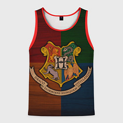 Майка-безрукавка мужская Hogwarts emblem, цвет: 3D-красный