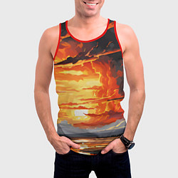 Майка-безрукавка мужская Багровый закат, цвет: 3D-красный — фото 2