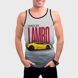 Майка-безрукавка мужская Итальянский гиперкар Lambo Huracan, цвет: 3D-черный — фото 2
