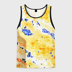 Майка-безрукавка мужская Сине-золотая абстракция, цвет: 3D-черный