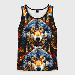 Майка-безрукавка мужская Волчары, цвет: 3D-черный