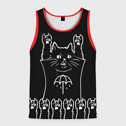 Майка-безрукавка мужская Bring Me the Horizon: cat rock, цвет: 3D-красный