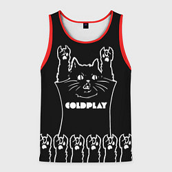 Майка-безрукавка мужская Coldplay: cat rock, цвет: 3D-красный