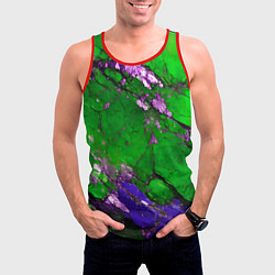 Майка-безрукавка мужская A purple mineral in a green stone, цвет: 3D-красный — фото 2