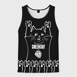 Майка-безрукавка мужская Green Day: cat rock, цвет: 3D-черный