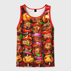 Майка-безрукавка мужская Шашлычок, цвет: 3D-красный