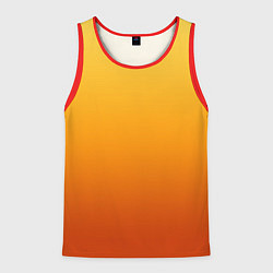 Майка-безрукавка мужская Градиент мягкий жёлто-оранжевый, цвет: 3D-красный