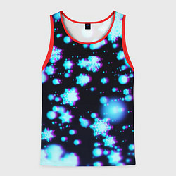 Майка-безрукавка мужская Неоновые снежинки глитч, цвет: 3D-красный