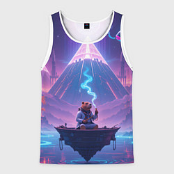 Майка-безрукавка мужская Психоделическая капибара, цвет: 3D-белый