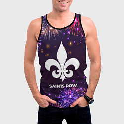 Майка-безрукавка мужская Праздничный Saints Row, цвет: 3D-черный — фото 2