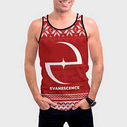 Майка-безрукавка мужская Новогодний Evanescence, цвет: 3D-черный — фото 2
