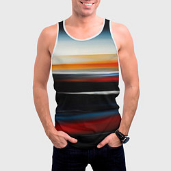 Майка-безрукавка мужская Полосы разных цветов, цвет: 3D-белый — фото 2