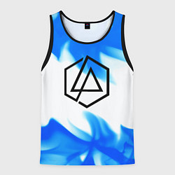 Мужская майка без рукавов Linkin park blue flame