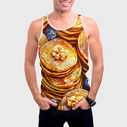 Майка-безрукавка мужская Блинчики, цвет: 3D-белый — фото 2