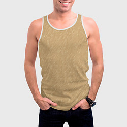 Майка-безрукавка мужская Песчаный бежевый текстурный, цвет: 3D-белый — фото 2