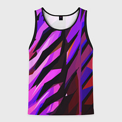 Майка-безрукавка мужская Фиолетово -чёрная абстракция, цвет: 3D-черный