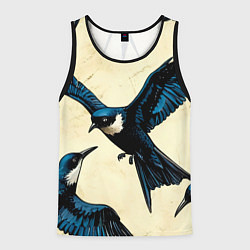 Майка-безрукавка мужская Ласточки, цвет: 3D-черный