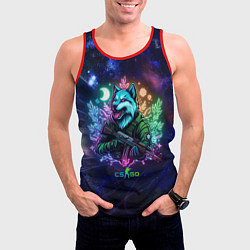 Майка-безрукавка мужская Counter Strike - neon wolf, цвет: 3D-красный — фото 2