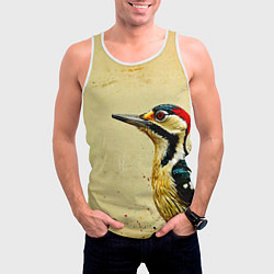 Майка-безрукавка мужская Большой дятел, цвет: 3D-белый — фото 2