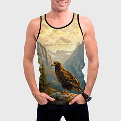 Майка-безрукавка мужская Орел в горах, цвет: 3D-черный — фото 2