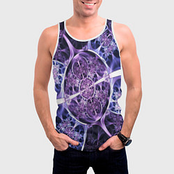 Майка-безрукавка мужская Оптический фрактал нервы, цвет: 3D-белый — фото 2