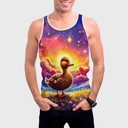 Майка-безрукавка мужская Космическая уточка, цвет: 3D-белый — фото 2