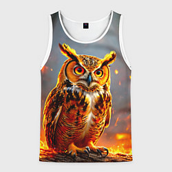 Майка-безрукавка мужская Филин в огне, цвет: 3D-белый