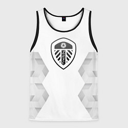 Майка-безрукавка мужская Leeds United white poly, цвет: 3D-черный