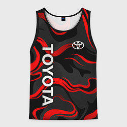 Майка-безрукавка мужская Toyota - красные языки пламени, цвет: 3D-черный