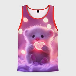 Майка-безрукавка мужская Милый грызун с сердечком, цвет: 3D-красный