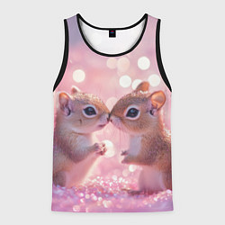 Майка-безрукавка мужская Белочки целуются, цвет: 3D-черный