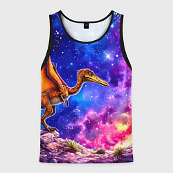 Майка-безрукавка мужская Птерозавр и звездное небо, цвет: 3D-черный