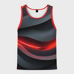 Майка-безрукавка мужская Плавная красно-черная текстура, цвет: 3D-красный