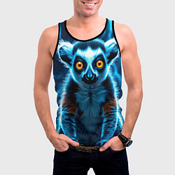 Майка-безрукавка мужская Лемур и удар молнии, цвет: 3D-черный — фото 2