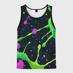Майка-безрукавка мужская Разноцветные кляксы, цвет: 3D-черный