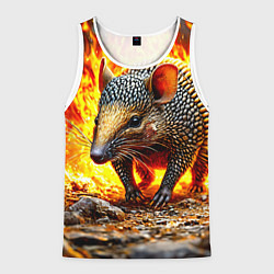 Майка-безрукавка мужская Броненосец в огне, цвет: 3D-белый