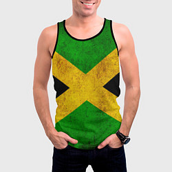 Майка-безрукавка мужская Jamaica flag, цвет: 3D-черный — фото 2