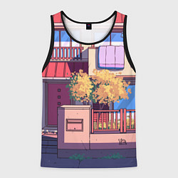 Майка-безрукавка мужская Lo-fi японский стиль улица, цвет: 3D-черный