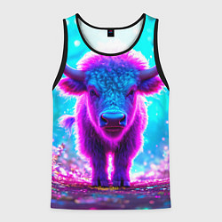 Майка-безрукавка мужская Белый буйвол, цвет: 3D-черный