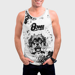 Майка-безрукавка мужская David Bowie - рок пес, цвет: 3D-белый — фото 2