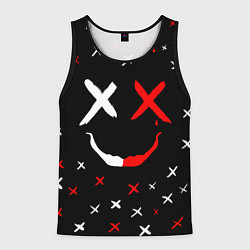 Майка-безрукавка мужская Smile face, цвет: 3D-черный