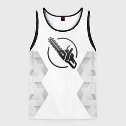 Майка-безрукавка мужская Chainsaw Man white poly, цвет: 3D-черный