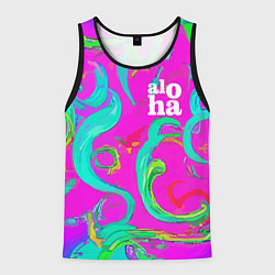 Майка-безрукавка мужская Abstract floral pattern - aloha, цвет: 3D-черный
