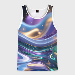 Майка-безрукавка мужская Космическая краска, цвет: 3D-белый